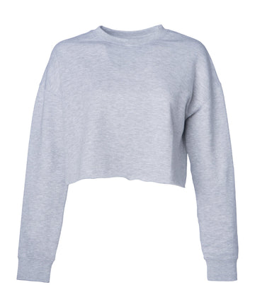 Women's Lightweight Crop Crew Neck Grey Heather