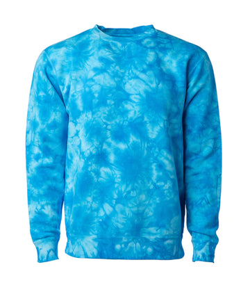 Unisex Tie Dye Hooded Crew-Neck Tie Dye Aqua Blue