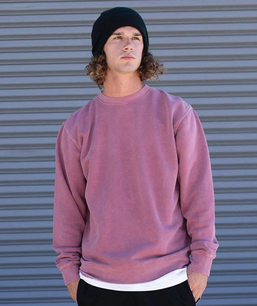 Unisex Midweight Pigment Dyed Crew Neck Pigment Marron