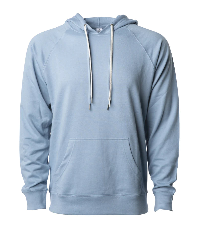 Unisex Lightweight Loopback Terry Hooded Pullover Misty Blue