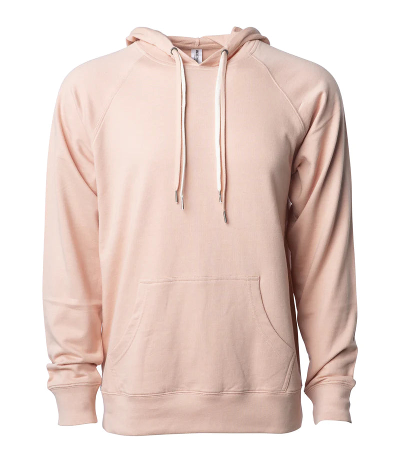 Unisex Lightweight Loopback Terry Hooded Pullover Rose