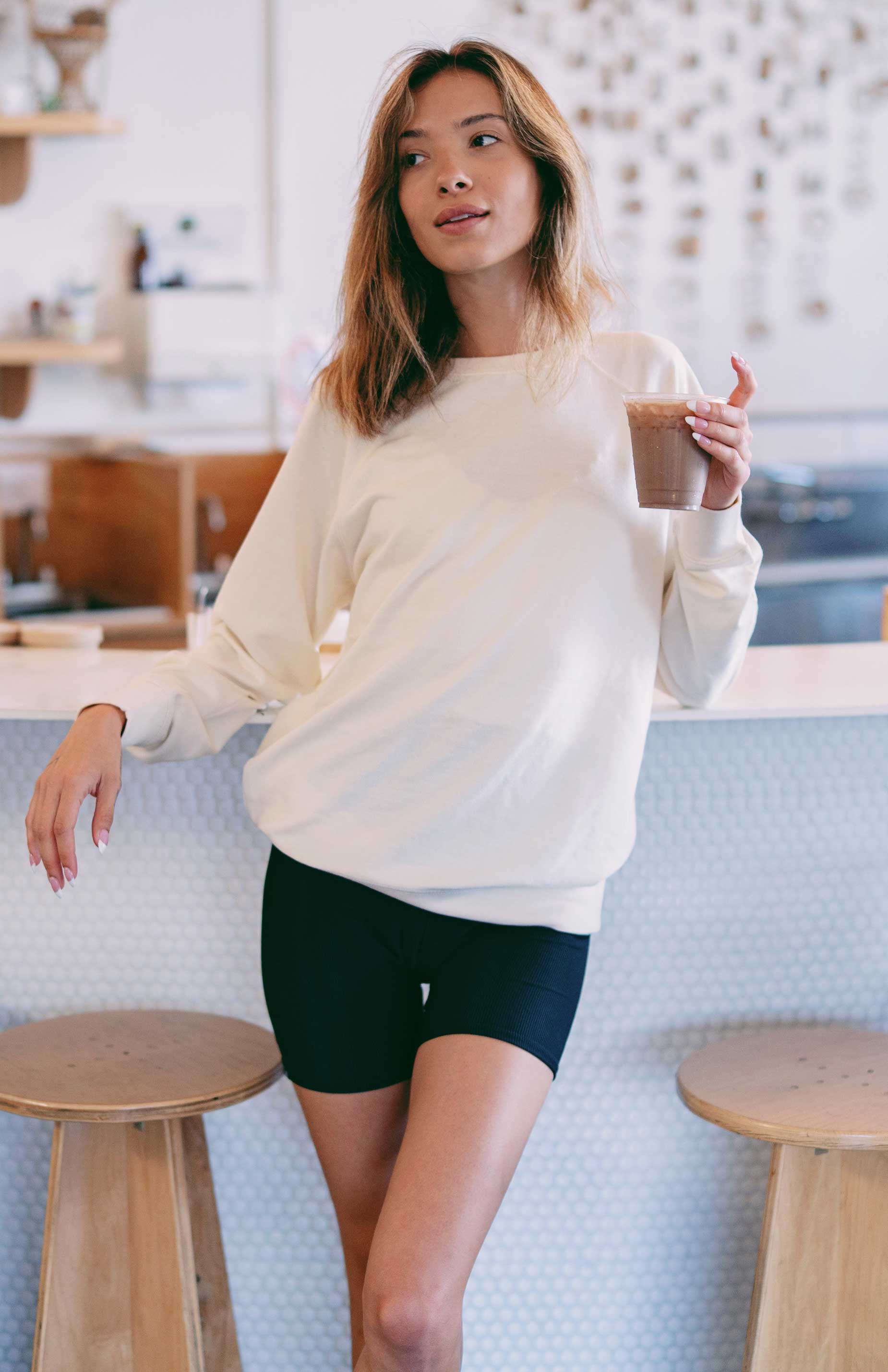 Unisex Lightweight Loopback Terry Crew White