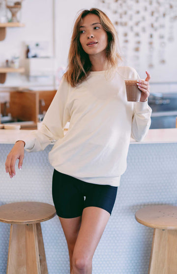 Unisex Lightweight Loopback Terry Crew White