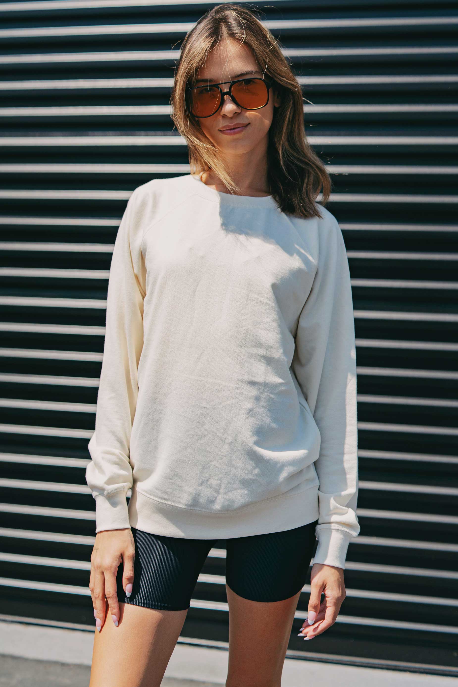 Unisex Lightweight Loopback Terry Crew White