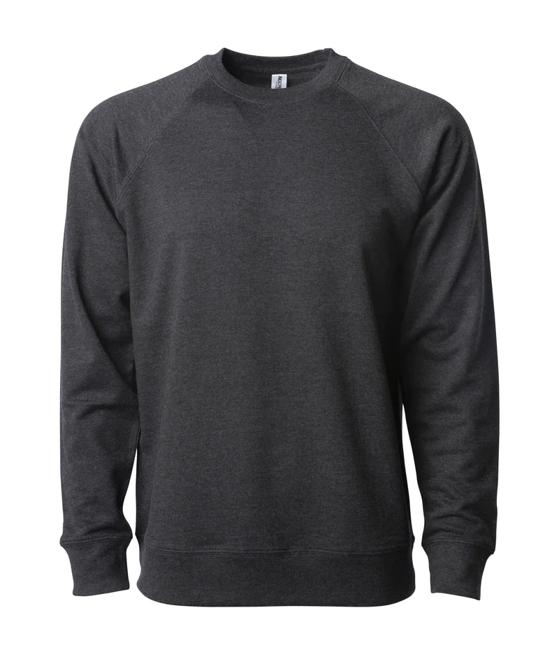 Unisex Lightweight Loopback Terry Crew Charcoal Heather