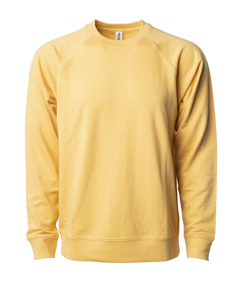 Unisex Lightweight Loopback Terry Crew Harvest Gold