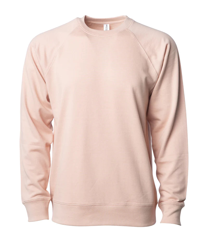 Unisex Lightweight Loopback Terry Crew Rose