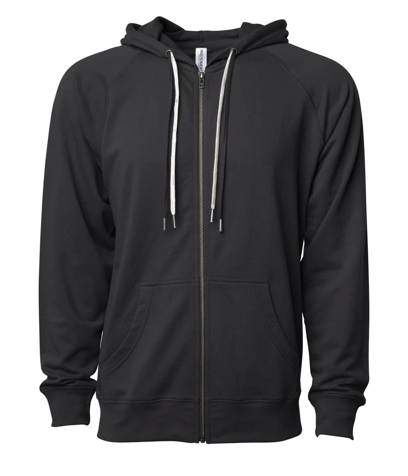 Unisex Lightweight Loopback Terry Zip Hood Port