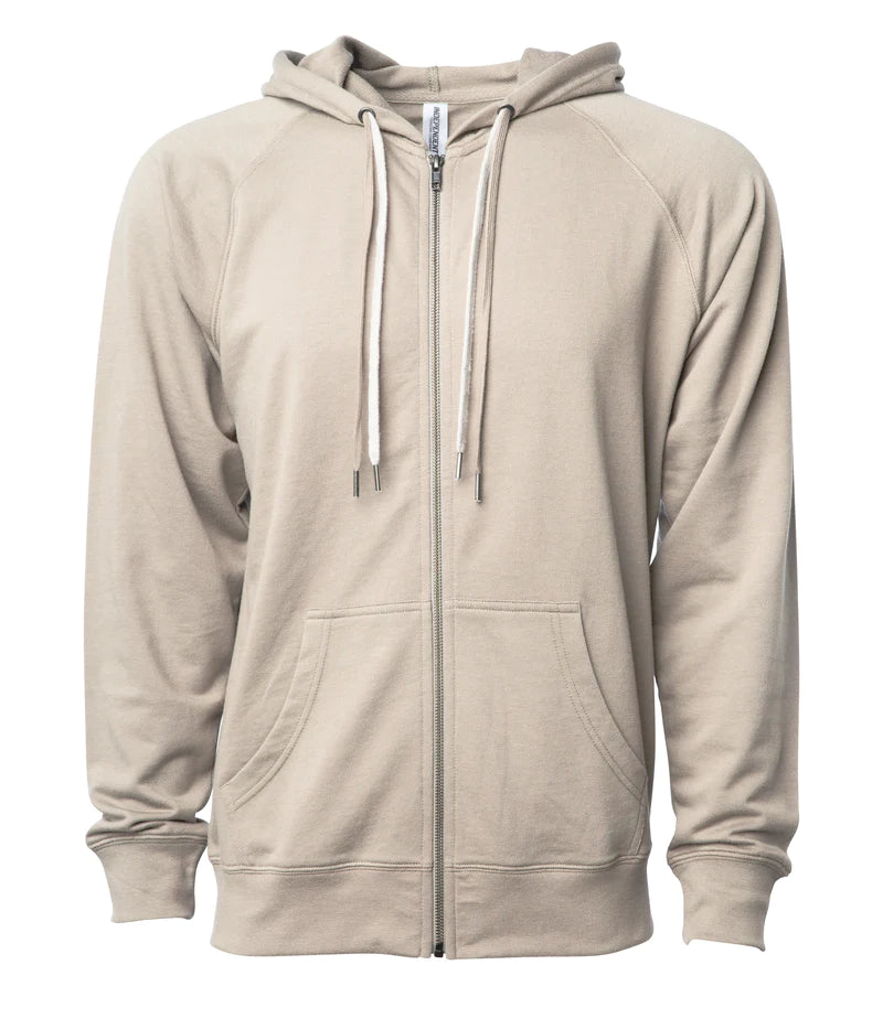 Unisex Lightweight Loopback Terry Zip Hood Send