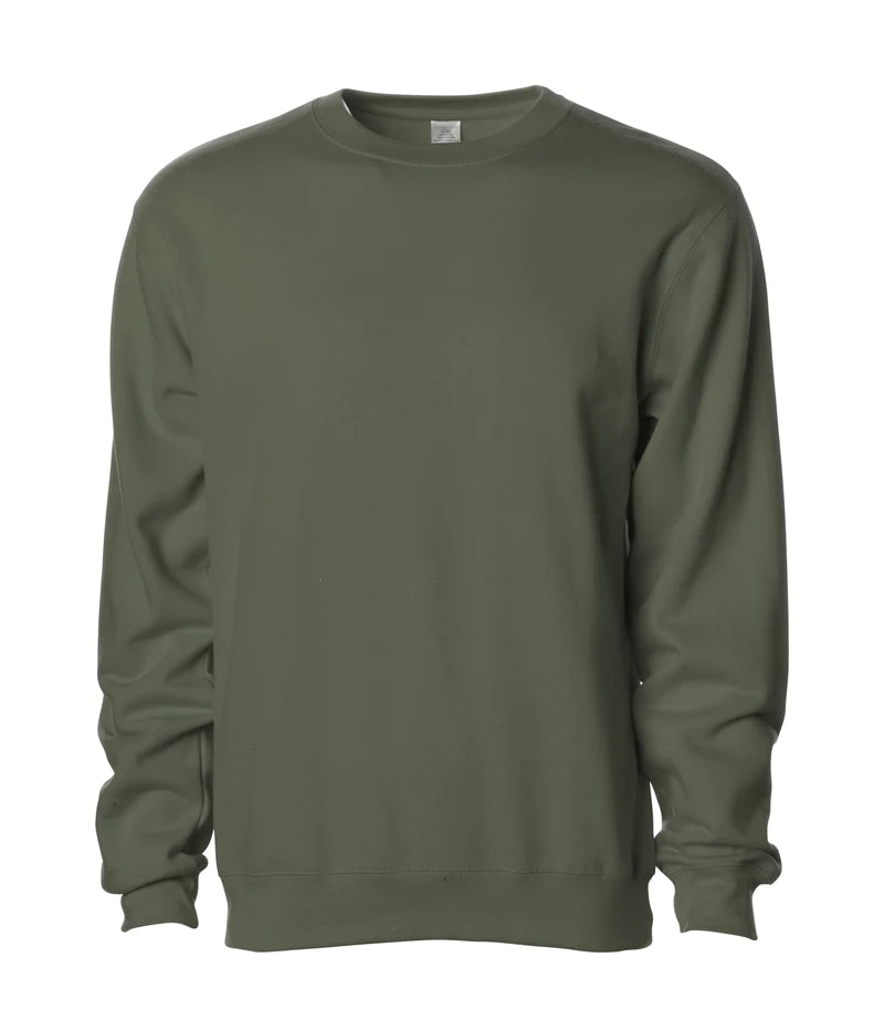 Midweight crew neck sweatshirt Army