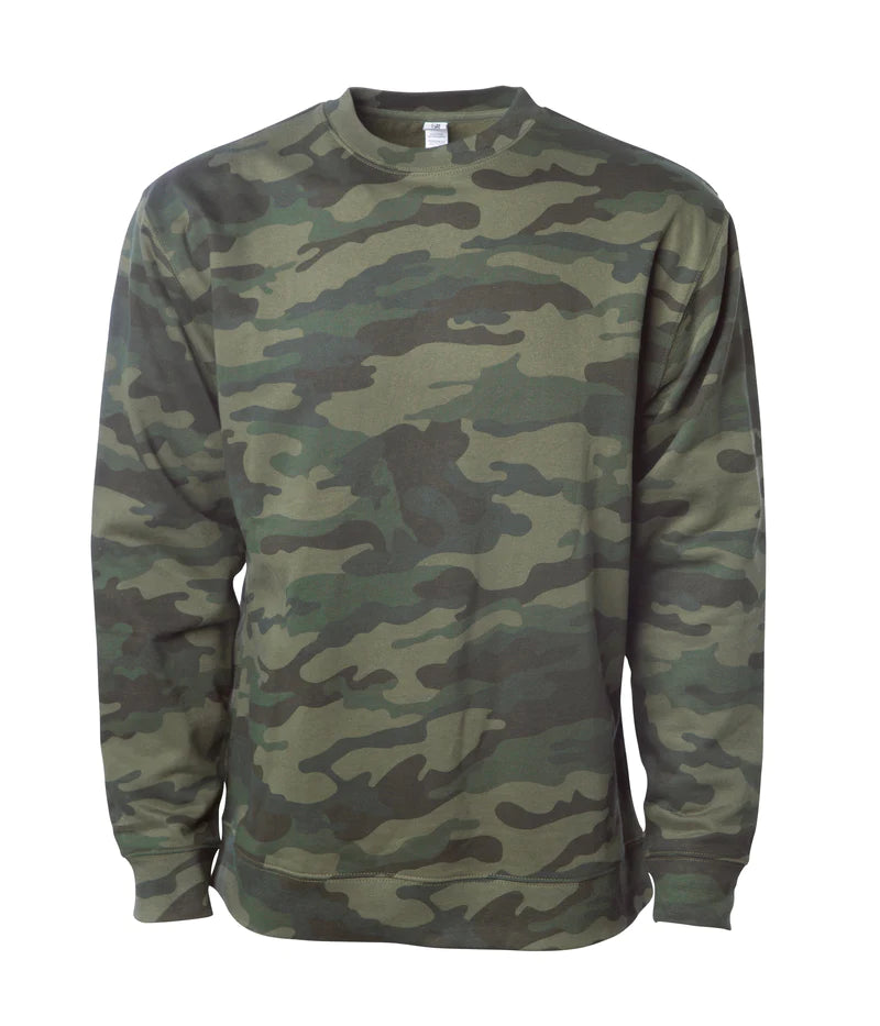 Midweight crew neck sweatshirt Forest Camo