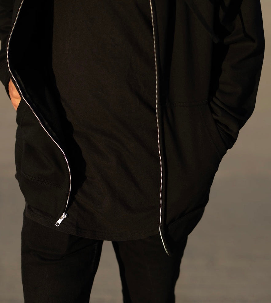 Classic Midweight zip hooded sweatshirt Black