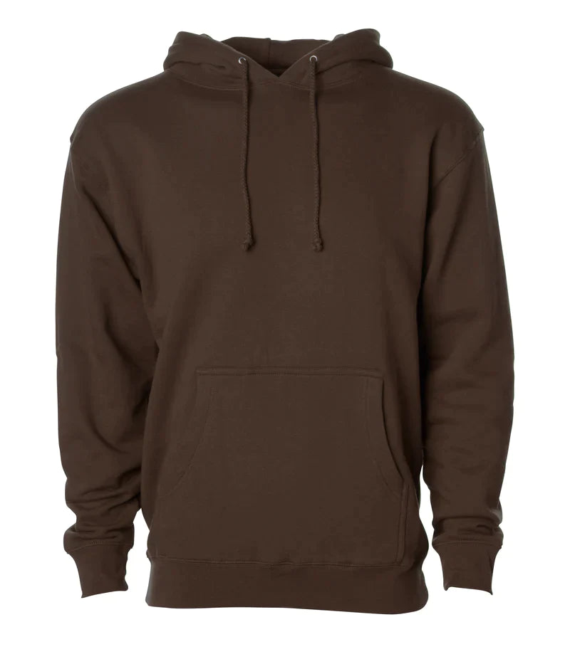 Midweight hooded pullover sweatshirt Brown