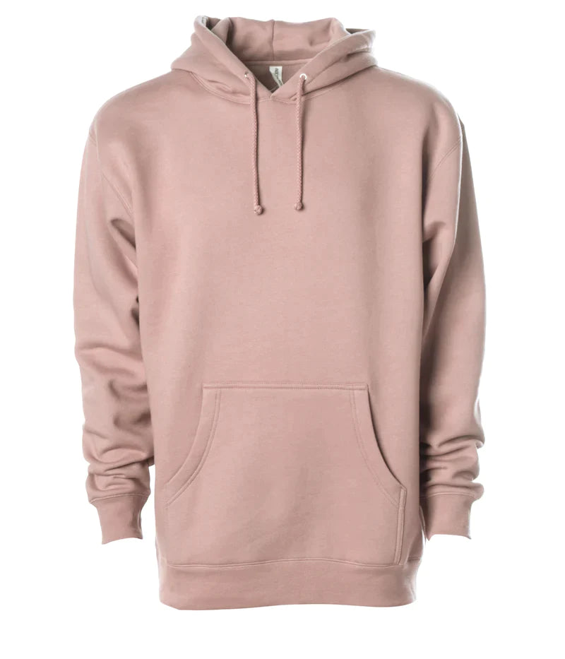 Midweight hooded pullover sweatshirt Dusty Pink