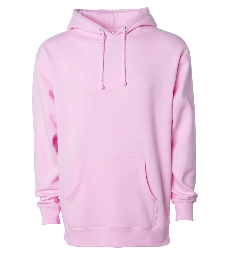 Midweight hooded pullover sweatshirt Light Pink