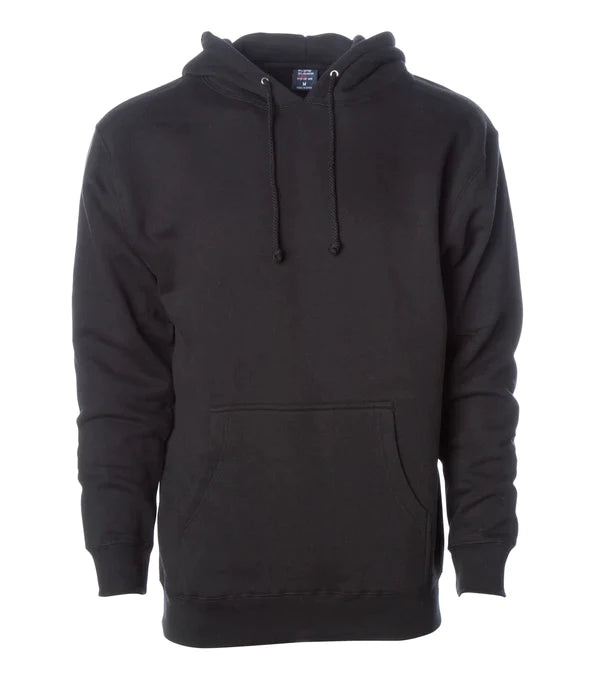 Midweight hooded pullover sweatshirt Black