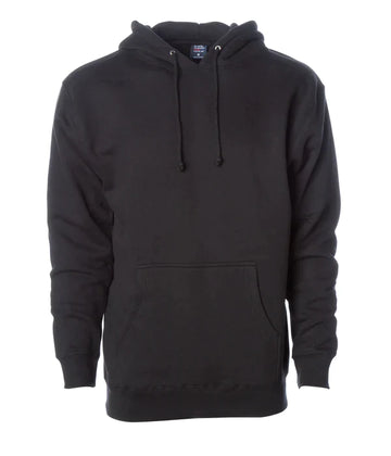 Midweight hooded pullover sweatshirt Black