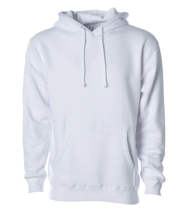 Midweight hooded pullover sweatshirt White