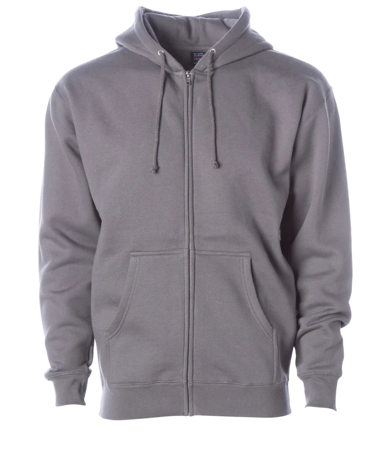 Heavyweight zip hooded sweatshirt Charcoal