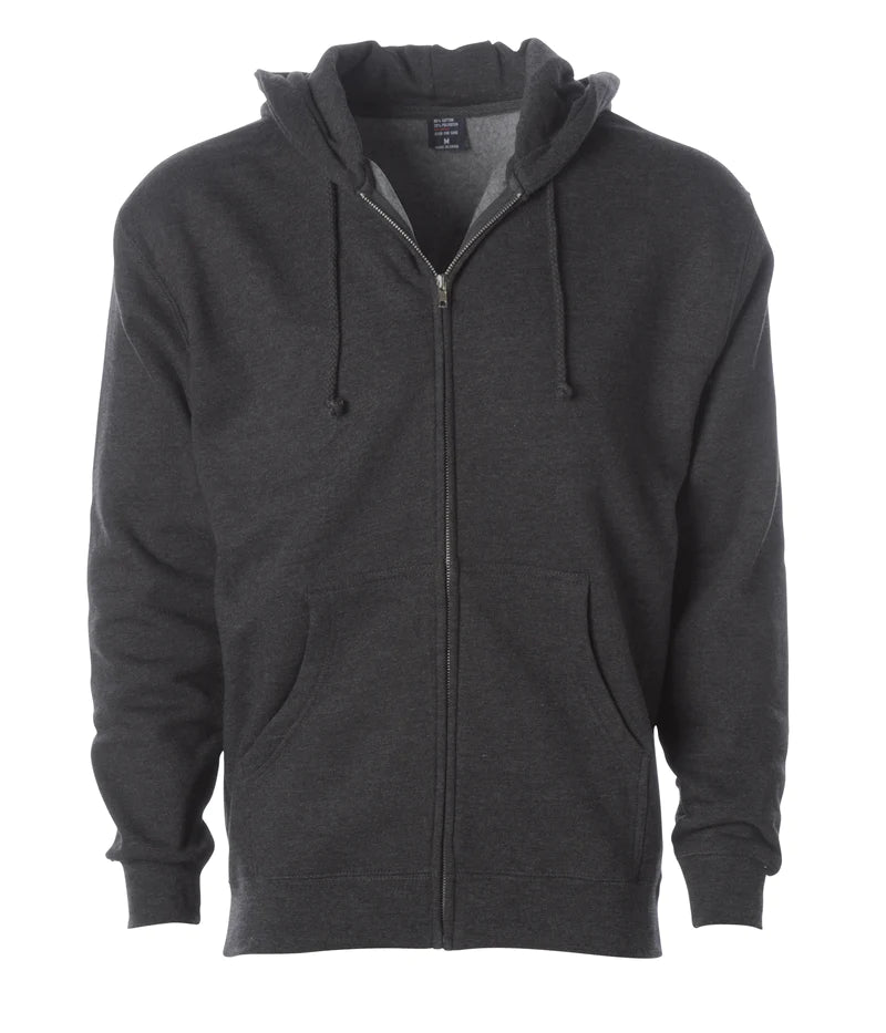 Heavyweight zip hooded sweatshirt Charcoal Heather