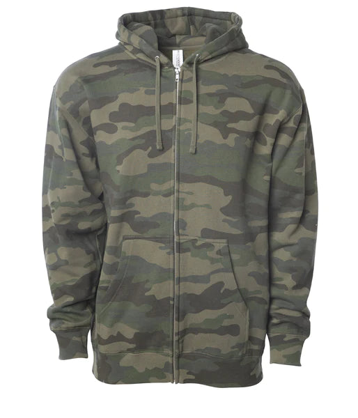 Heavyweight zip hooded sweatshirt Forest Camo