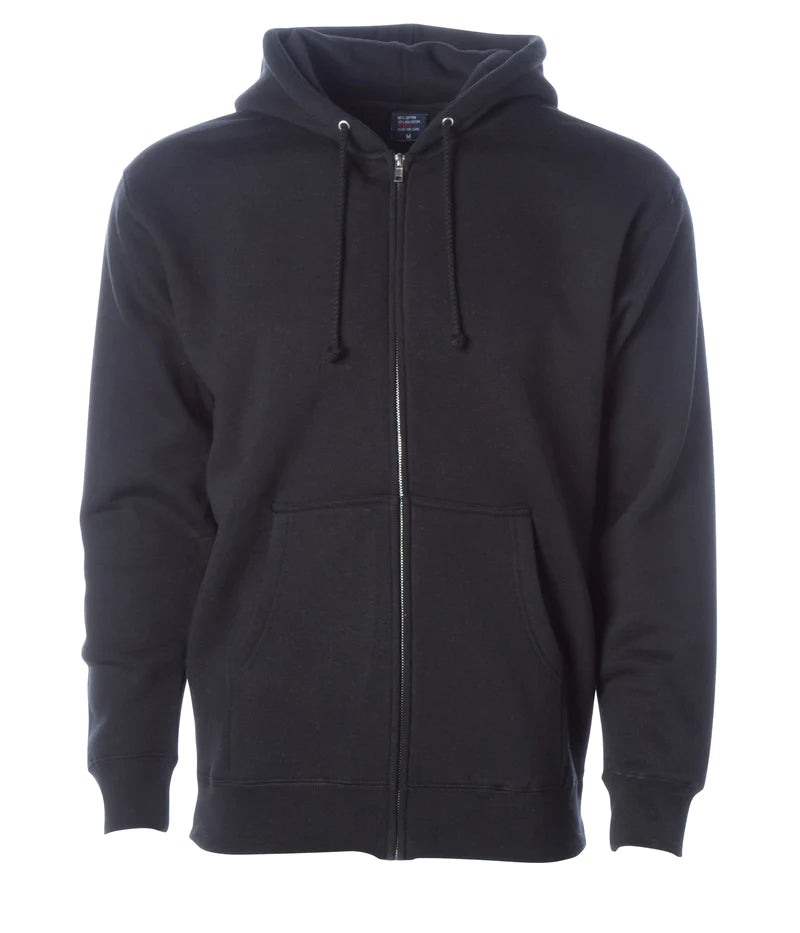 Heavyweight zip hooded sweatshirt Black