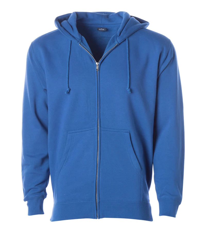 Heavyweight zip hooded sweatshirt Royal Blue