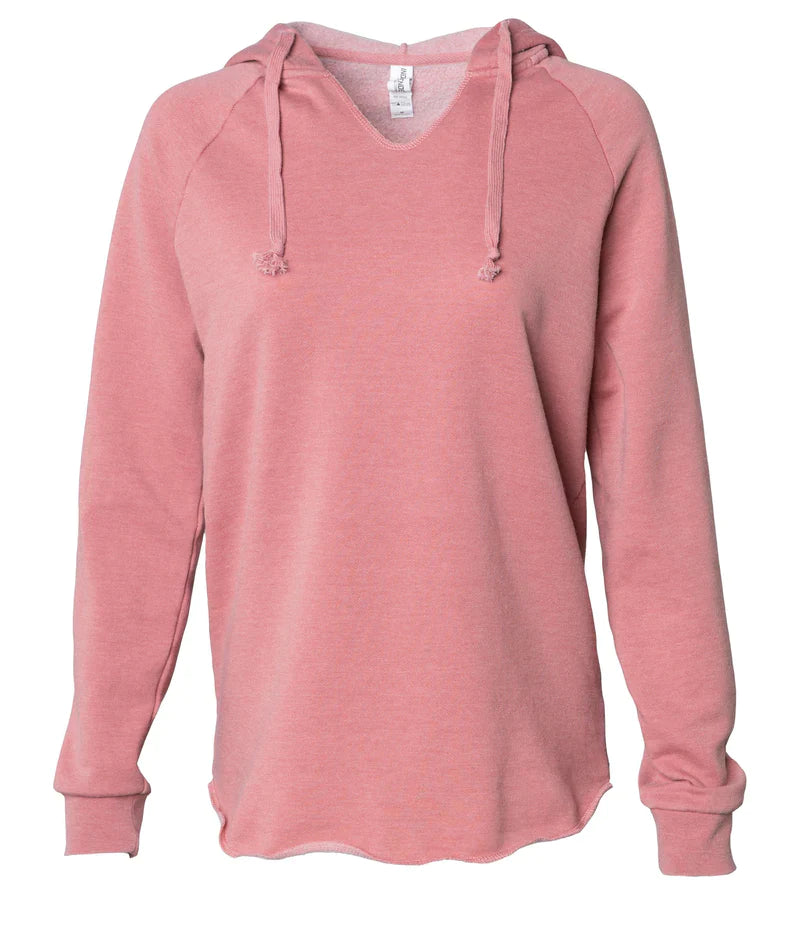 wholesale California Wave Wash Hooded Pullover Dusty Rose print