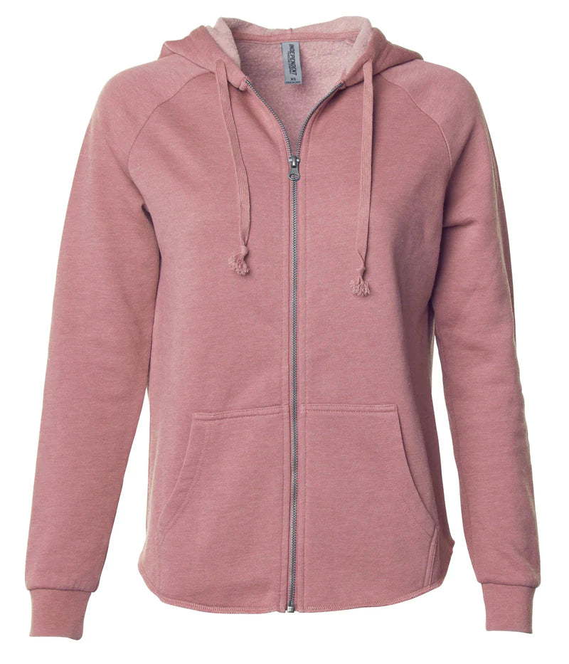 Women's California Wave Wash Zip Hood Dusty Rose