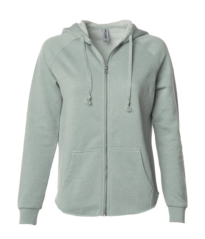 Women's California Wave Wash Zip Hood Sage