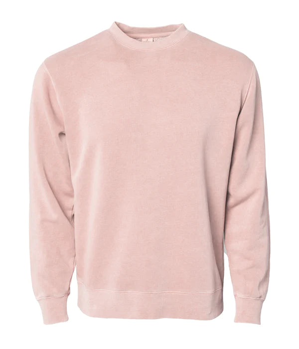 Unisex Midweight Pigment Dyed Crew Neck Pigment Dusty Pink