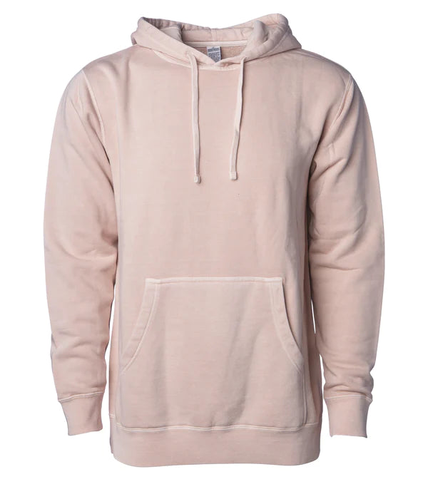 Unisex Midweight Pigment Dyed Hooded Pigment Dusty Pink