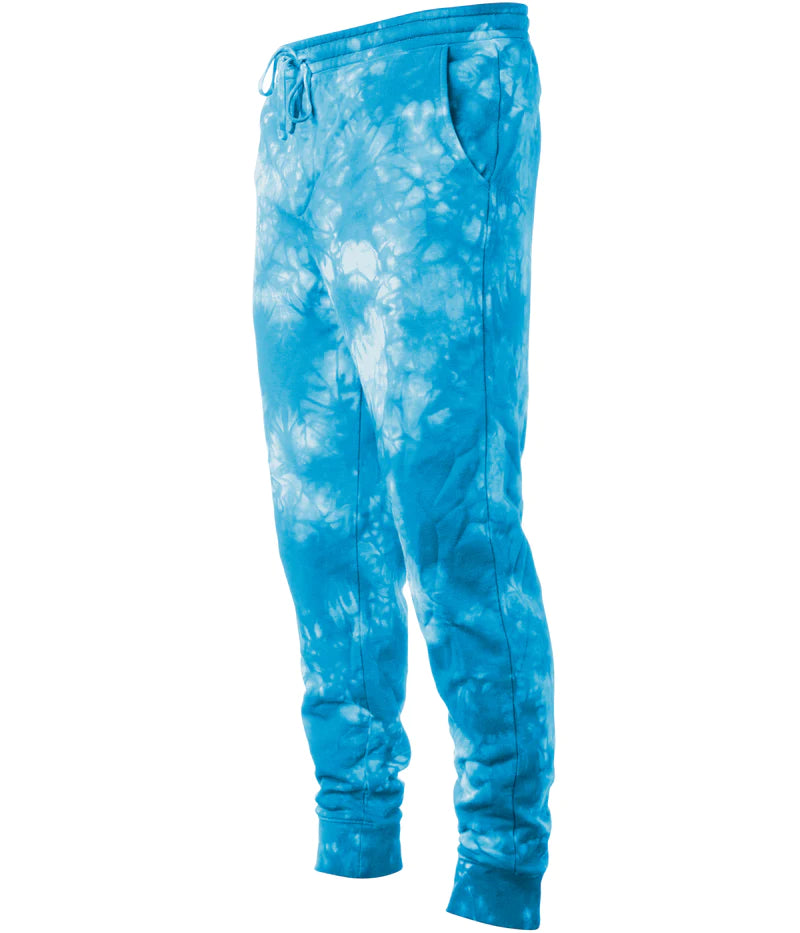 Men's tie dye fleece pant Tie Dye Aqua Blue