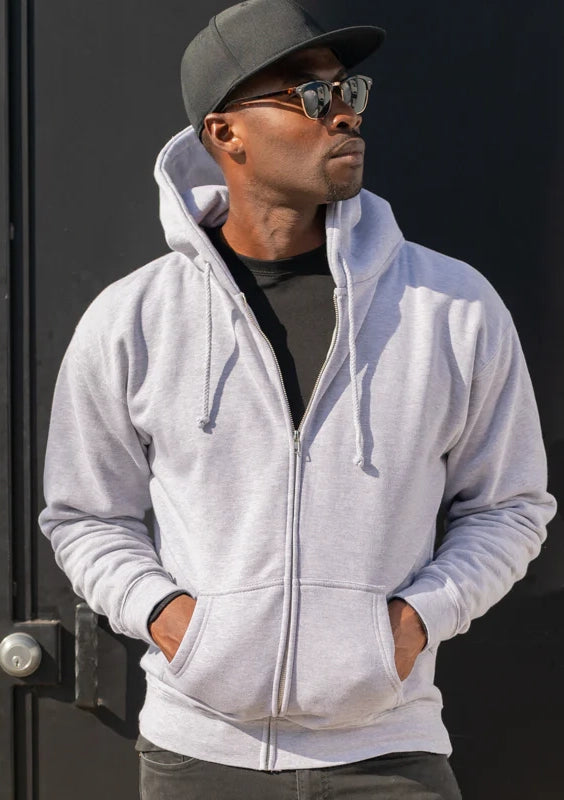 Heavyweight zip hooded sweatshirt Grey Heather