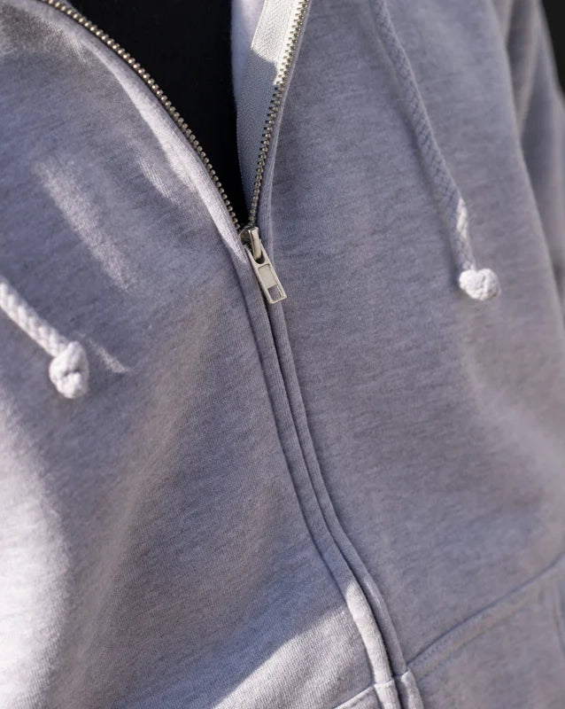 Heavyweight zip hooded sweatshirt Grey Heather